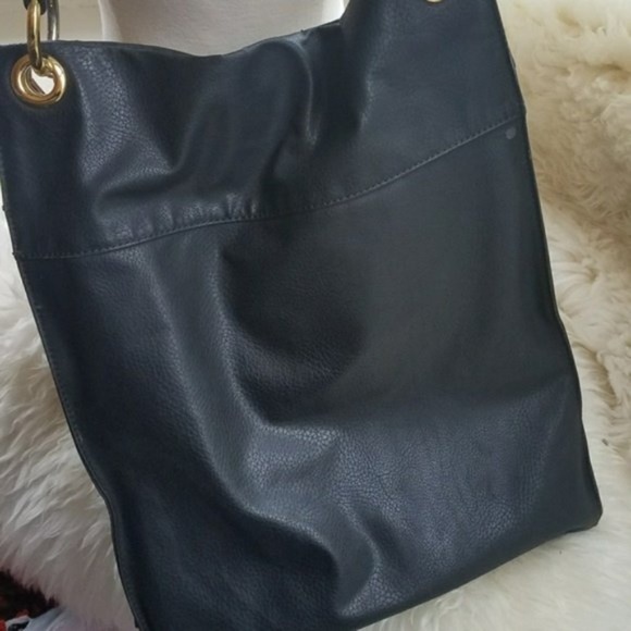 Stella & Jamie Black Leather Fringe Tote Handbag - Picture 5 of 6